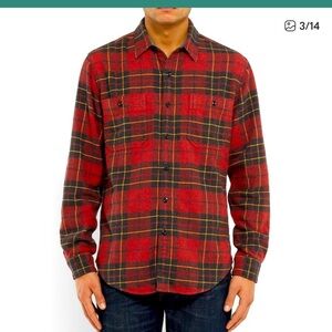 J. Crew Men's Red Plaid Flannel Shirt